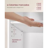 Estantería de 6 Niveles Almacenamiento Abierto 24 x 40 x 178,5 cm Ideal para Sala de Estar, Estudio, Comedor Blanco Nube LBC167T14 - details 3