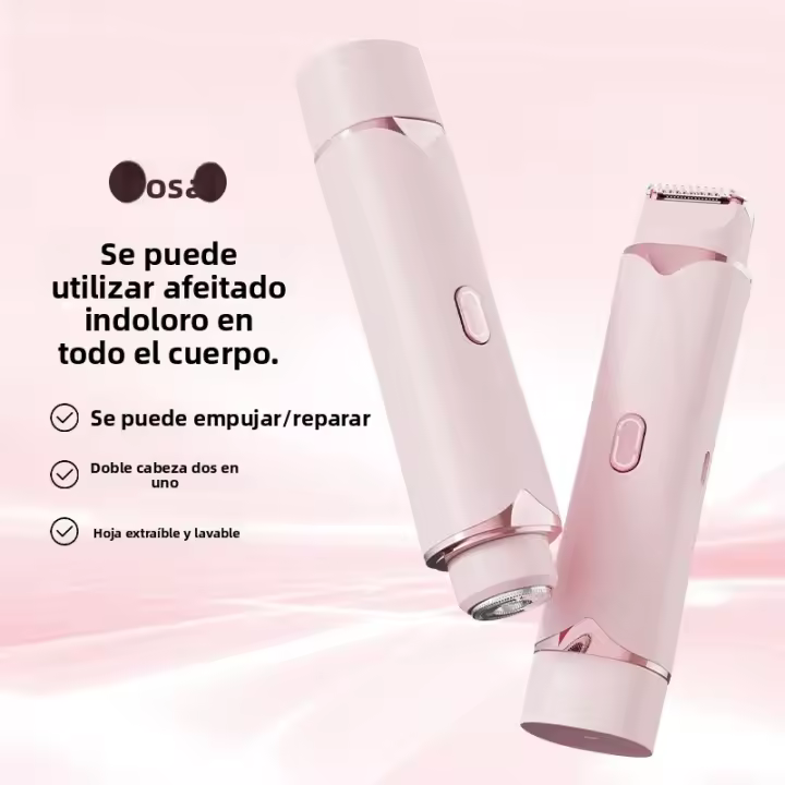 Removedor de vello, afeitadora de doble cabezal para mujeres, cortadora de vello púbico privado, afeitadora eléctrica, depiladora unisex - 1