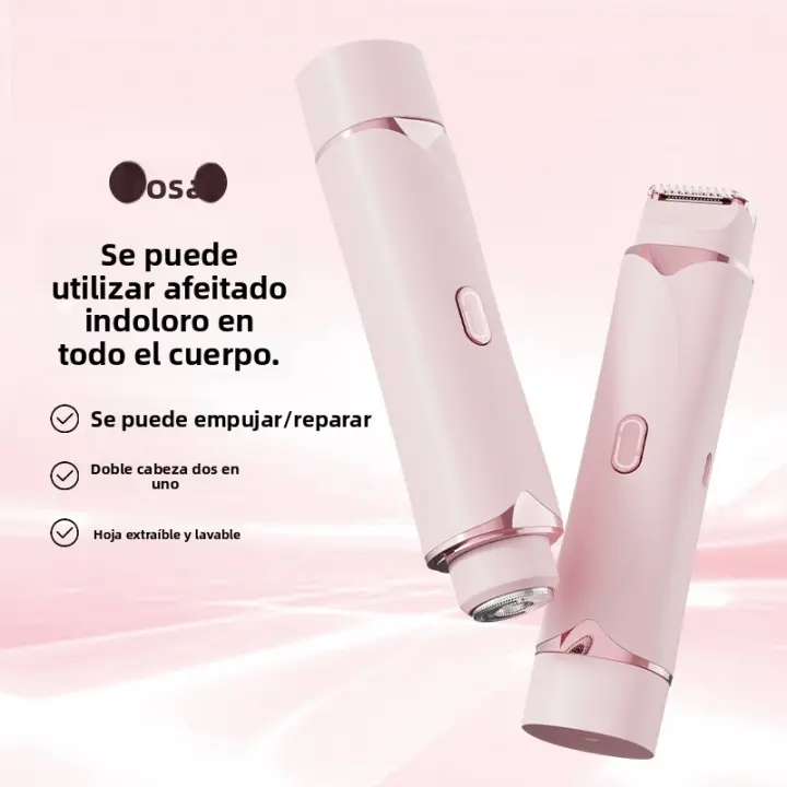 Removedor de vello, afeitadora de doble cabezal para mujeres, cortadora de vello púbico privado, afeitadora eléctrica, depiladora unisex - 1