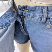 Ropa de trabajo Traje de mezclilla Falda Pantalones Top de manga corta Verano Mujer Chica caliente Cintura alta Irregular - details 4