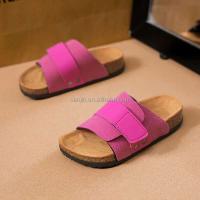 Nueva llegada, sandalias de corcho de Color a la moda para niños 28-35, precio bajo, zapatillas deslizantes de diseño de cuero para niñas de alta calidad - details 3