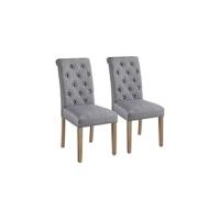 2PCS de Sillas de Comedor de Respaldo Alto, Sillas de Cocina, Patas de Madera Maciza, Diseño Clásico, Reposabrazos con Botones de Bronce y Asientos Acolchados Beige - details 7