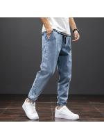 Pantalones Cargo Harem Para Hombre Negro Azul Estilo Callejero Primavera Verano Denim Midweight Cierre Con Cordón Talla Grande Hasta 8XL - details 4