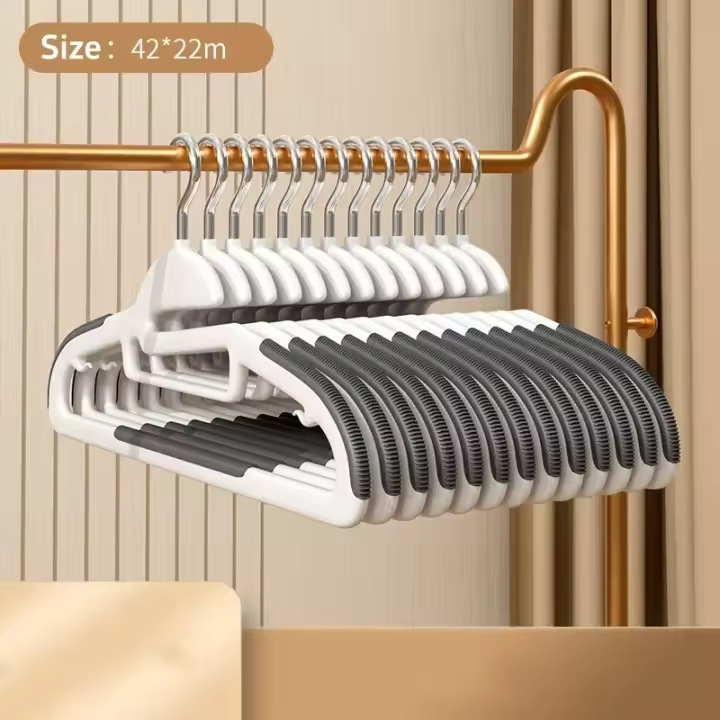 Colgador de ropa antideslizante para el hogar, percha de plástico antideslizante, antimarcas, estante de secado de ropa - 1