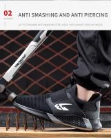 Zapatos De Seguridad Para Hombre Y Mujer 2024 Antipinchazos Y Punta De Acero Zapatillas De Trabajo Industriales Unisex Con Cordones Mesh Suela EVA Talla Verdadera - details 6