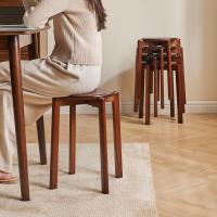Juego de 4 Taburetes Redondos de Madera Taburetes de Bar Silla Apilable Mini Taburete - details 14
