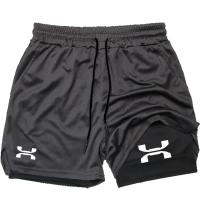 Pantalones cortos para correr para hombre, shorts 2 en 1 de secado rápido para gimnasio, entrenamiento, Fitness, trotar, Verano - details 12