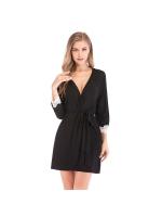 Batas para mujer Albornoz de punto Ropa de dormir suave y liviana hasta la rodilla con bolsillos Ropa de descanso S-XXL - details 14