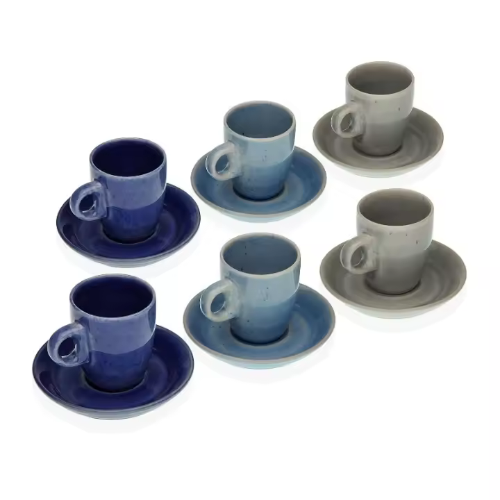 Juego de 12 Tazas de Café 3 Colores Ideal para Cocina y Comedor - 1