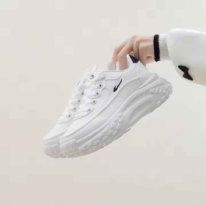 Zapatillas de Cuero Estilo Coreano para Mujer Pisa Baja con Aumento de Altura - 1