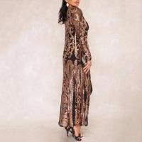 Maxi Abrigo de Séquin Elegante Blusa de Fiesta Abierta Vintage para Mujeres Moda de Cálida - details 5