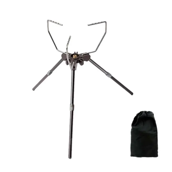 Soporte para acampar al aire libre, marco de estufa portátil y desmontable, altura ajustable, aleación de aluminio, ampliable - 1