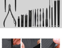 High-quality Black Manicure Set 17 In 1 Full Function Kit Professional Stainless Steel Pedicure Sets Portable Case Idea Gift - details 9