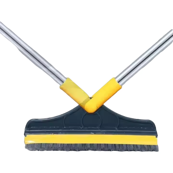 Cepillo De Limpieza Ajustable 2 En 1 Para Baño Y Hogar Con Escobilla De Pelo Rígido Y Lámpara Squeegee Herramienta De Limpieza Para Rincones Y Pisos - 1