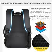 Mochila de negocios para ordenador portátil, bolso clásico de tela de membrana impermeable, correas, trabajo diario, USB, 16 pulgadas - details 3