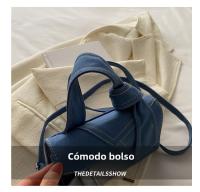 Bolso pequeño portátil de moda versátil, nuevo denim, bolso cuadrado pequeño cruzado de hombro empalmado - details 3