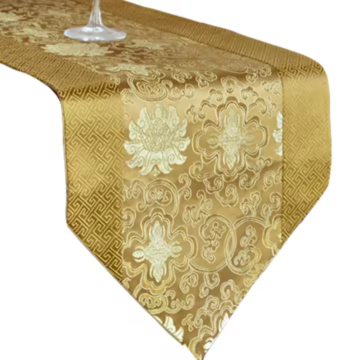 Camino de mesa bordado de estilo chino para ceremonia del té, mantel largo liso, decoración de mesa - 1