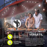 Parasol Excentrico de Sombrilla con 32 Luces LED Solar Giratorio 360º, Protección UV - details 23