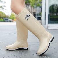 Botas de Lluvia de Moda para Mujeres Altas, Suaves, Antideslizantes, Impermeables con Estilo Sencillo - details 1