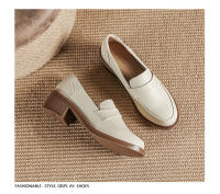 Zapatos de cuero con tacón grueso simple, suela suave, de 4 cm de altura, zapatos pequeños de cuero. - details 30