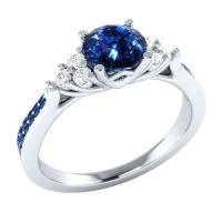 Anillo de plata de ley S925 con zafiro, sortija de compromiso con piedra natal, piedra preciosa azul - details 1