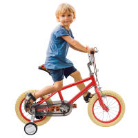 Bicicleta Infantil de 14 Pulgadas con Ruedas Adicionales para Niños de 3 a 4 años y 35,4-43,3 Pulgadas de Alto Rojo - details 1