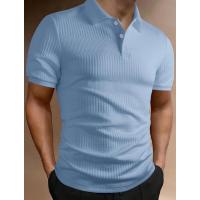Temu Shein Camiseta para hombre Camisa con cuello Verano Color sólido Manga corta - details 9