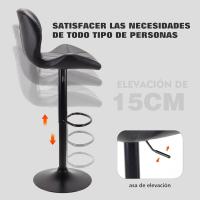 Taburetes de cocina modernos de altura ajustable con respaldo giratorio de imitación de cuero. - details 4