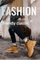 Botas altas para hombre, zapatos de cuero planos informales y versátiles con suela gruesa, compatibles con tablero de trabajo, moda de invierno, 2025 - details 0
