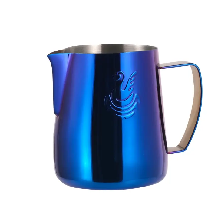 Taza de acero inoxidable para espumar leche, jarra de café, fabricante de crema, Barista Craft, Espresso Latte Art, jarra para el hogar, B, 400Ml - 1