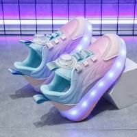 Zapatillas de deporte informales luminosas recargables por USB para niños y niñas, rueda de luz LED, patines deportivos para exteriores - details 19