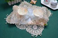 Tapete Bordado Con Cuentas De Encaje, Tela Floral De Ganchillo Vintage, Alfombrilla De Mesa Antiescaldado, 1 unidad - details 10