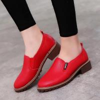 Zapatos planos con cordones para mujer, zapatillas Oxford de cuero suave, tacón medio bajo, mocasines de un estribo - details 4