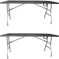 Mesa Plegable Rectangular 180x70x74cm Catering |   Mesa de resina con patas de acero plegables para eventos y terrazas |   Unidad (Blanca) - details 18