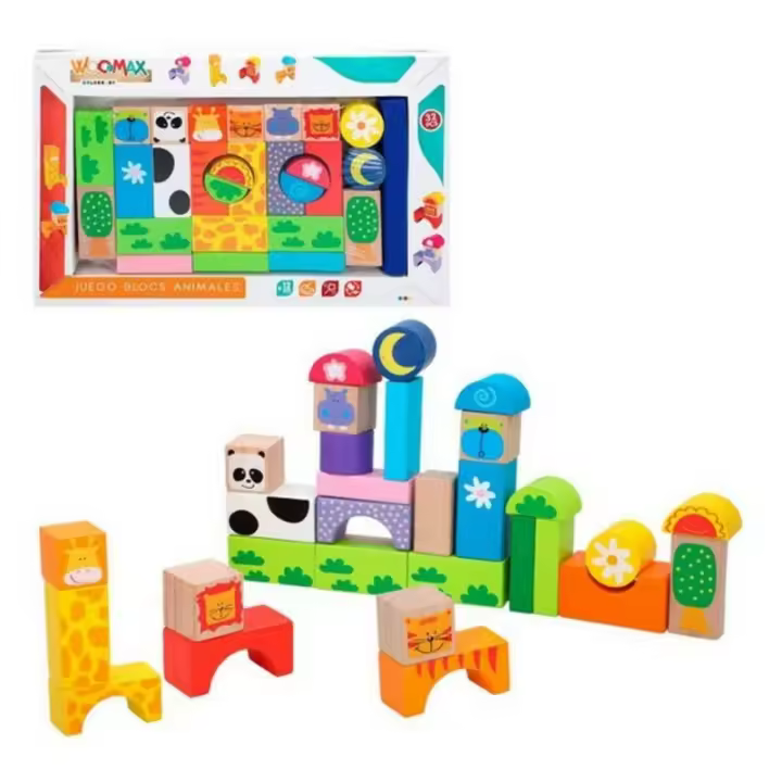 Juego de Construcción con Bloques Woomax Animales, 32 Piezas (32 Piezas) - 1