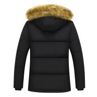 Chaqueta gruesa de lana a prueba de viento para hombre, abrigo de Parka con Cuello de piel con capucha, chaqueta informal clásica, invierno, 2024 - details 3