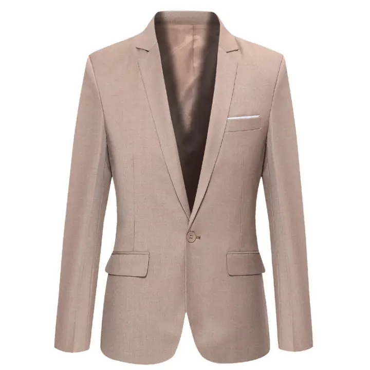 Chaqueta formal informal de mediana edad y joven, traje pequeño de negocios ajustado para hombre, top occidental individual, negro - 1