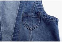 Chaleco Denim Retro Coreano Cuello en V, Ajuste Ajustado, Sin Mangas, Moda para Mujeres 2024 T380 - details 7