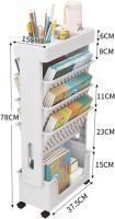 Organizador de Escritorio Compacto con Ruedas Carro de Almacenamiento Delgado para Libros - details 6