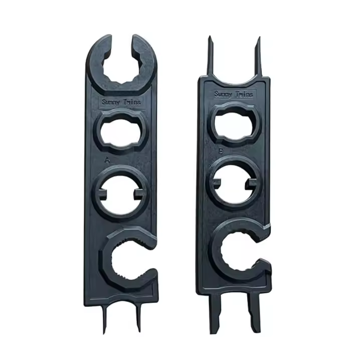Juego de llaves de instalación de llave Solar de extracción, llave de conector fotovoltaico, material plástico compuesto, naranja y negro, 2 pares - 1