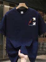 Camiseta Gráfica de Algodón Cintento Manga Corta, Estampado Grueso ""L"", Cuello Redondo, Ajuste Regular para Outfit Casual y Actividades al Aire Libre Ropa Versátil, Impresión Vibrante - details 6