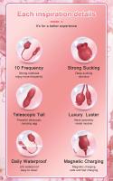 Leten Vibrador-Dildo Rosas Estimulador de Clítoris y Punto G para Parejas Adultas - details 1