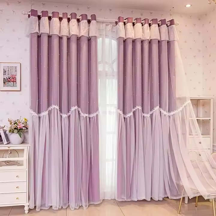 Cortinas Opacas de salón, 2 Piezas,Doble capa,aislantes, frío y Calor para Dormitorio con Ojales - 1