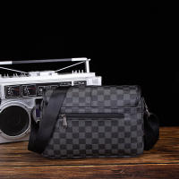 Bolso casual para hombre, almacenamiento multifuncional, bolso de hombro para hombre a cuadros informal a la moda, nuevo bolso de mensajero de gran capacidad - details 3