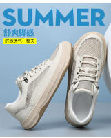 Nuevos zapatos de hombre, zapatos de malla de cuero con plataforma transpirable para hombre, zapatos deportivos y de ocio. - details 4