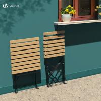 Juego de bistro con marco resistente y respaldo, juego de 1 mesa cuadrada y 2 sillas de terraza. - details 1