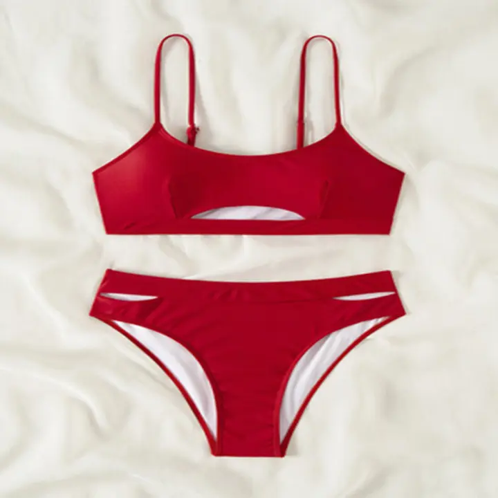 2025 nuevo traje de baño dividido sin tirantes para mujer, Bikini Sexy de playa, traje de baño de aguas termales - 1