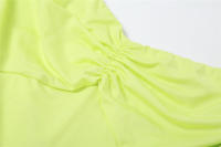 BUNO-vestido con volantes y borlas para mujer, prenda con cuello Halter, Espalda descubierta, abertura abierta, fruncido, cadera de melocotón, ceñido al cuerpo, boda, fiesta de noche - details 11