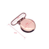 Abrazadera de Chupete Redonda en Oro Rosa para Bebé con Inserto de Plástico para Cinta de 25mm Estilo Sólido Producto Seguro para Niños y Niñas de 4 Meses y Mas - details 5