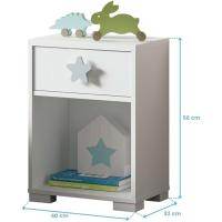 Blanca con Estrella Azul-Gris, 56x40x33cm (Alto x Ancho x Fondo), Dormitorio Infantil, Molo Sweet - details 2